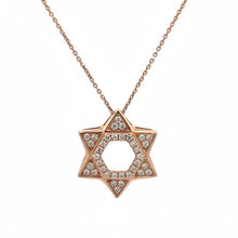 Load image into Gallery viewer, 14k gold and natural round diamonds Star of David Pendant.