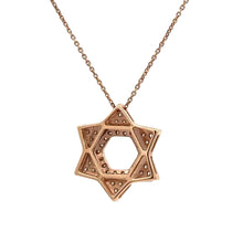 Load image into Gallery viewer, 14k gold and natural round diamonds Star of David Pendant.