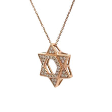 Load image into Gallery viewer, 14k gold and natural round diamonds Star of David Pendant.