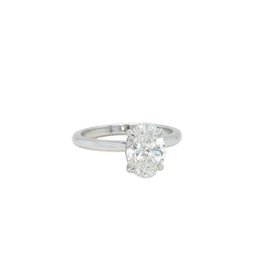 14k white gold and lab diamond engagement ring.