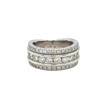 Load image into Gallery viewer, 14k Gold Band with Round Diamond (3 row, channel set, solid back) (choose your color)