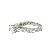 Load image into Gallery viewer, 18k white gold and Luxury Cathedral style Halo lab diamond engagement ring