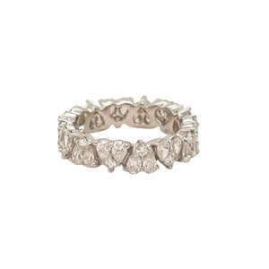 18k Gold and Natural diamonds Heart Eternity Ring( Choose your color)