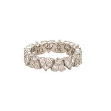 Load image into Gallery viewer, 18k Gold and Natural diamonds Heart Eternity Ring( Choose your color)