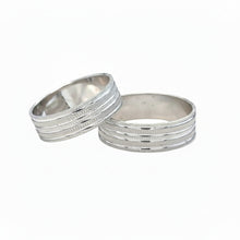 Load image into Gallery viewer, His and Hers 14k White Gold Wedding Band Rings
