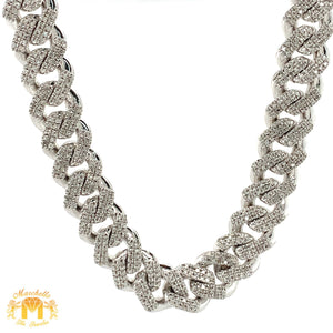 4.43ct Diamond Solid Gold 9x8mm Miami Cuban Link Chain (banana-shaped clasp, pick gold color)