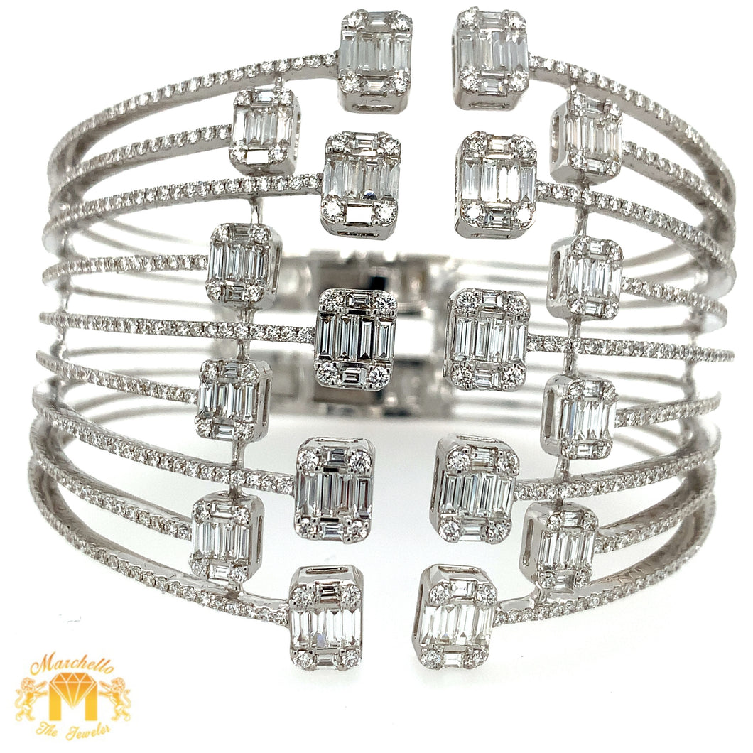 8.15ct VVS Diamond 18k White Gold Ladies' Cuff Bracelet
