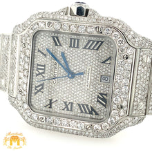 Load image into Gallery viewer, Iced Out 40mm Cartier Santos Stainless Steel Watch with 18.50ct of Diamonds (year: 2023, iced out dial, papers)
