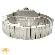 Load image into Gallery viewer, 29mm Cartier Santos Stainless Steel Watch with Custom Diamond Bezel