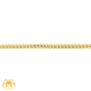 14k Gold and Diamond Cross Paired with Gold Cuban Link Chain (choose gold color)