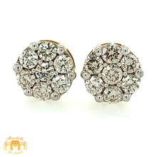 Load image into Gallery viewer, Gold Flower Shaped Diamond Earrings (pick gold color)