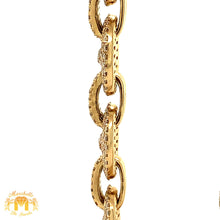 Load image into Gallery viewer, 30ct Diamond 14k Yellow Gold 10mm Solid Mariner Link Necklace