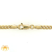 Load image into Gallery viewer, 14k Gold and Diamond Cross Paired with Gold Cuban Link Chain (choose gold color)