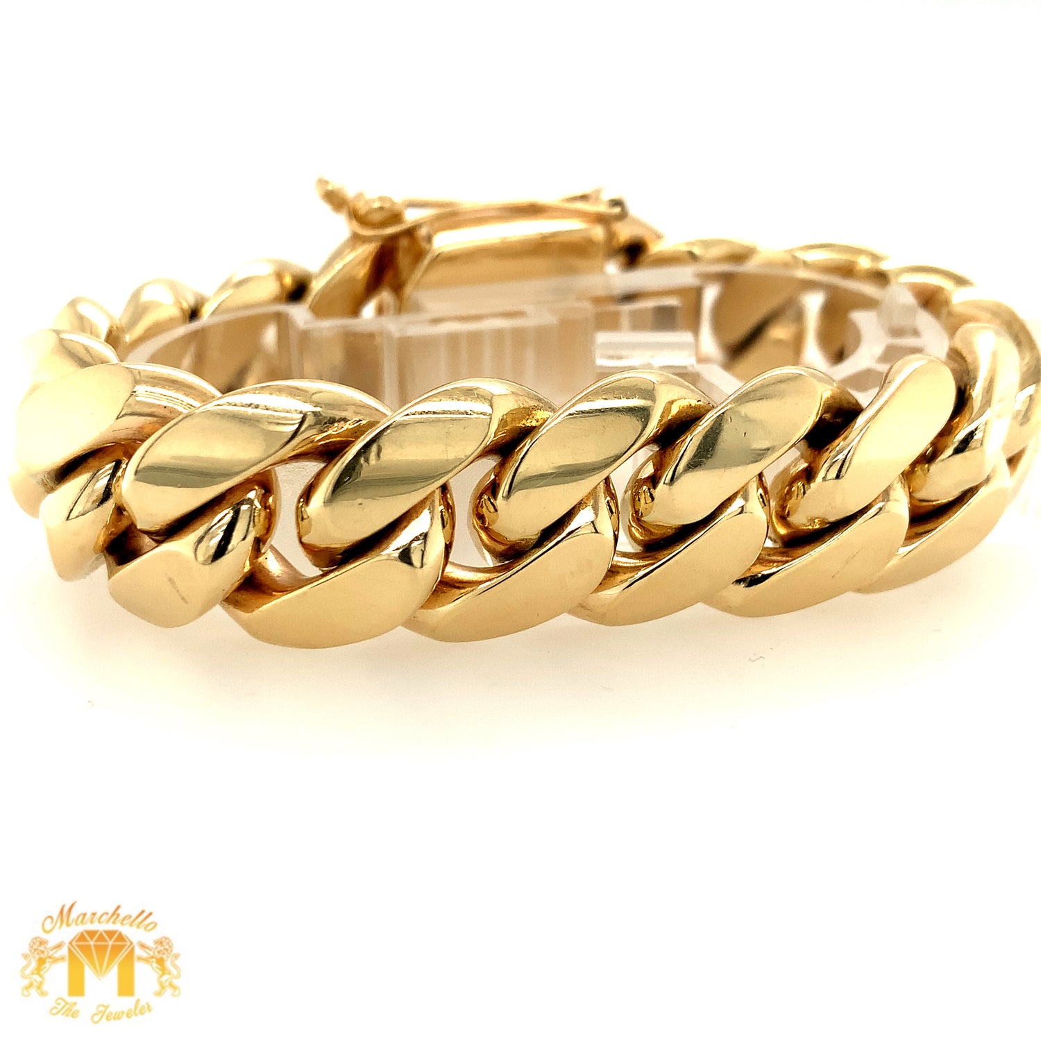 18.5mm 14k Yellow Gold Solid Miami Cuban Bracelet (VIP)