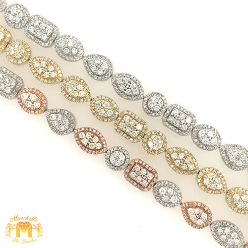 4.74ct Diamond 14k Gold 7.6mm Fancy Ladies' Link Bracelet