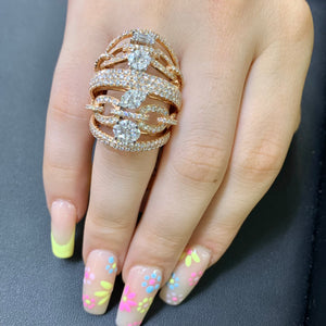 4.03ct Diamond 18k Rose Gold Fancy Ladies' ring (VVS diamonds)