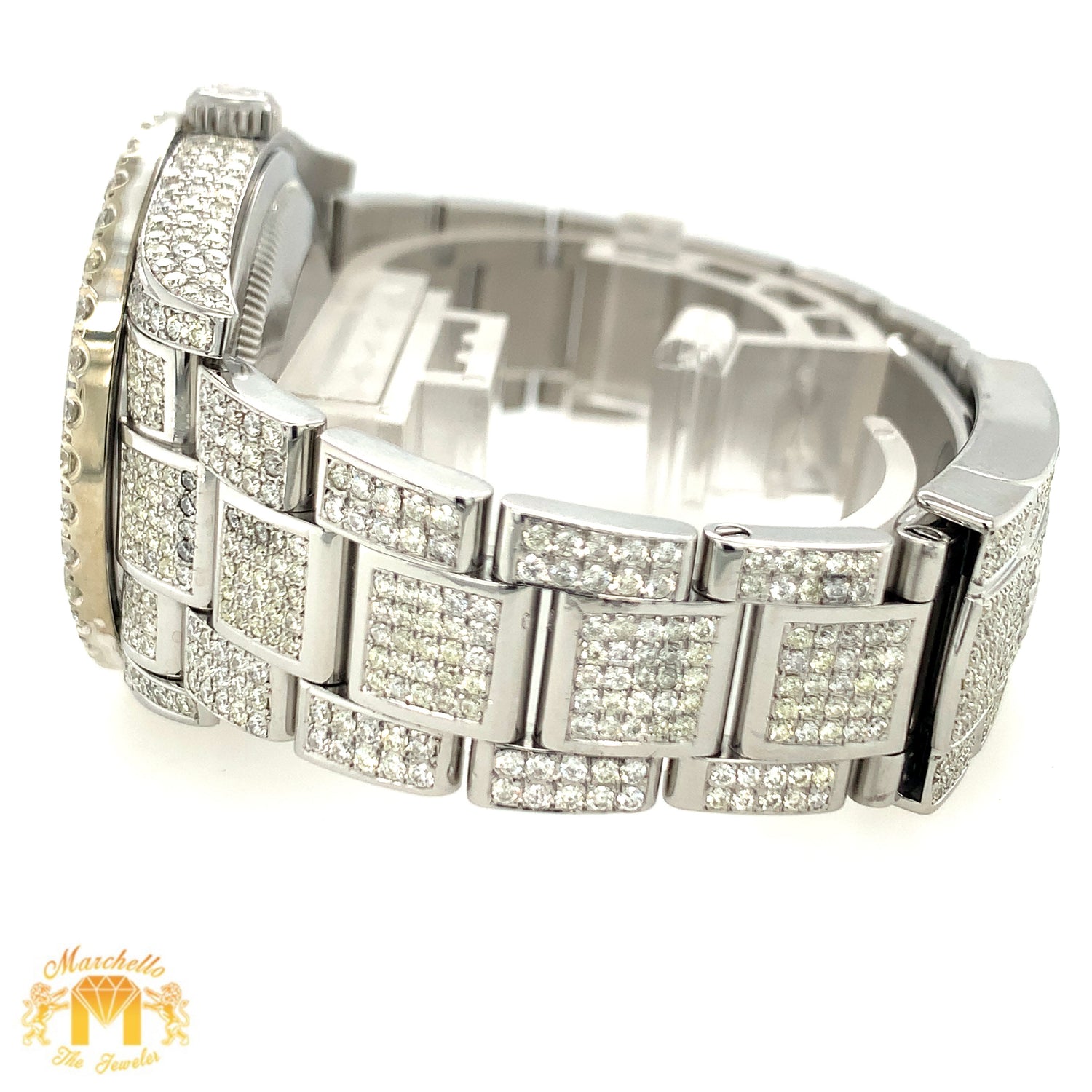 36mm Rolex Datejust Diamond Watch with Stainless Steel Oyster Band (quick set, iced out)