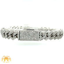 Load image into Gallery viewer, 9.90ct Diamond 14k White Gold 11.5mm Diamond Edge Miami Cuban Bracelet
