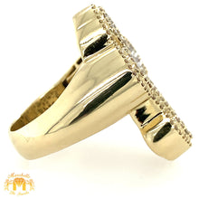 Load image into Gallery viewer, Gold 3D Cross Ring with stunning VS/SI clarity baguettes and round diamonds(pick gold color)