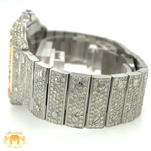 40mm Cartier Santos Iced Out Diamond Watch (custom two-tone, iced out dial)