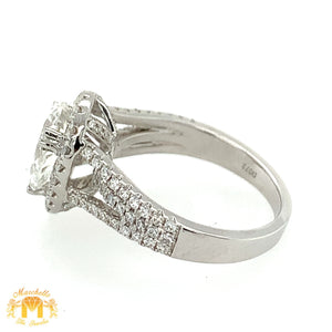 18k White Gold Pear Shaped Engagement Diamond Ring (1.74ct Pear Shaped Solitaire Center Diamond)