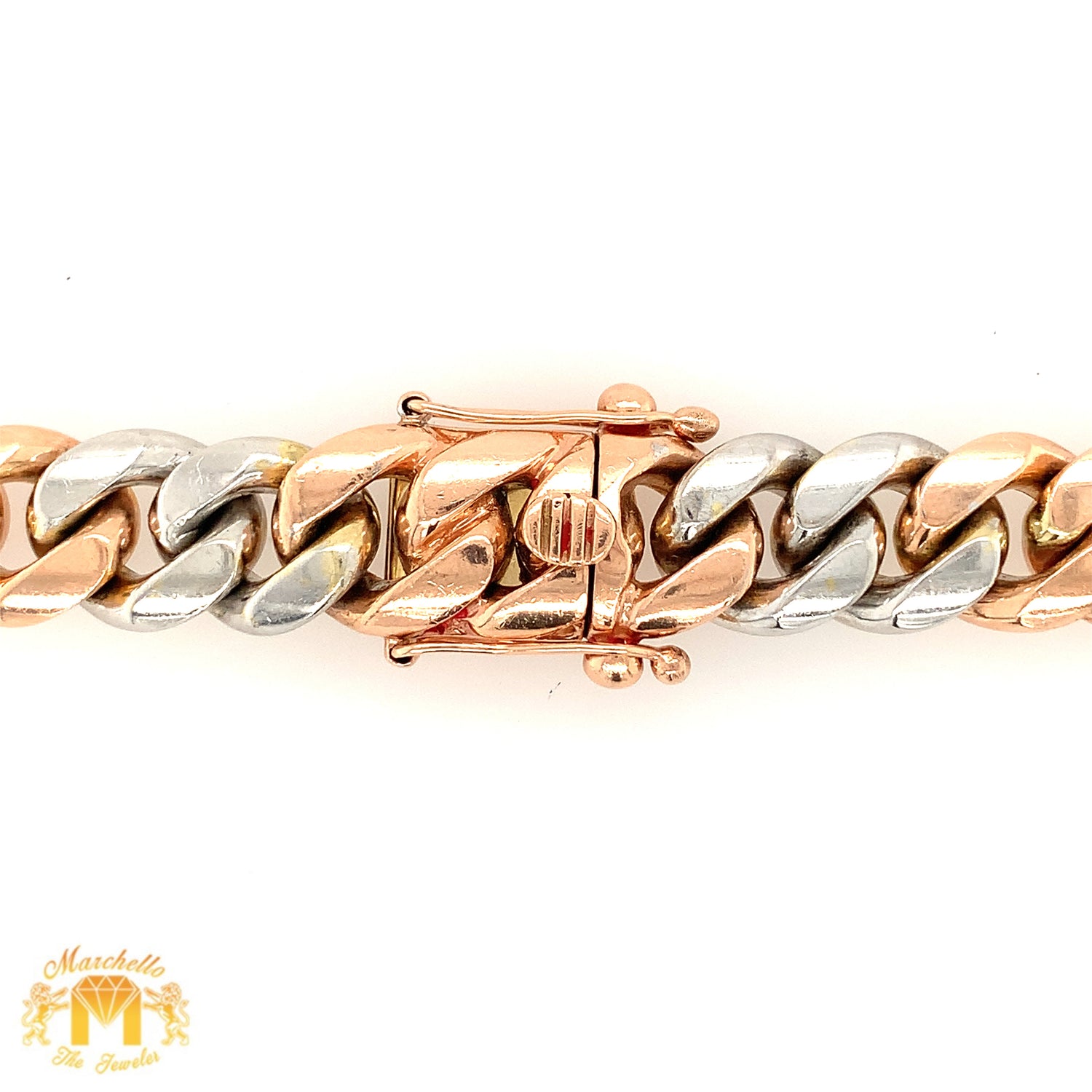 14mm 14k Two-tone Solid Gold Miami Cuban Link Chain