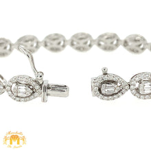 Load image into Gallery viewer, 18K White Gold Diamond Bracelet | 2.54ct Natural Baguette &amp; Round