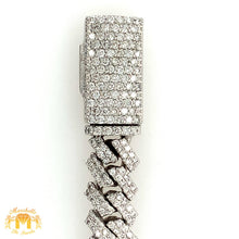 Load image into Gallery viewer, 9.90ct Diamond 14k White Gold 11.5mm Diamond Edge Miami Cuban Bracelet