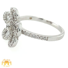 Load image into Gallery viewer, VVS/vs high clarity diamonds set in a 18k White Gold and Diamond Flower Ring (VVS diamonds)