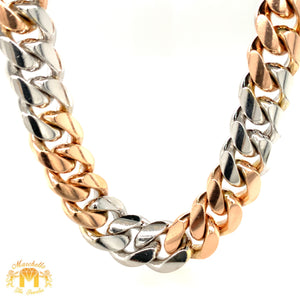 14mm 14k Two-tone Solid Gold Miami Cuban Link Chain