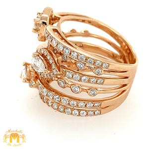 VVS/vs high clarity diamonds set in a 18k Rose Gold Ladies' Stack Ring (VVS diamonds)