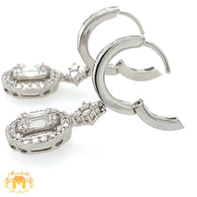 Load image into Gallery viewer, VVS/vs high clarity diamonds set in a 18k White Gold Dangling Diamond Earrings (VVS diamonds)
