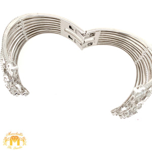 8.15ct VVS Diamond 18k White Gold Ladies' Cuff Bracelet