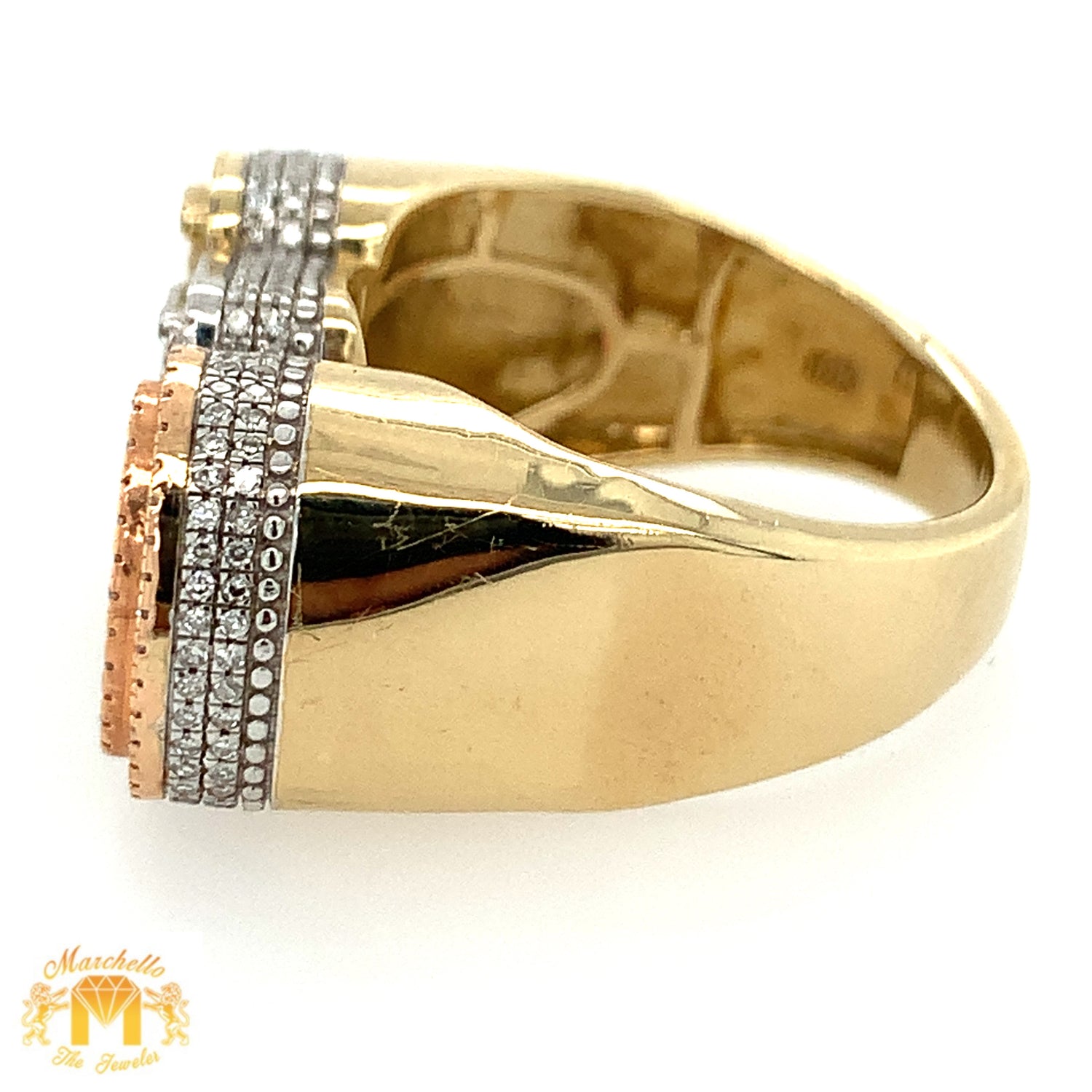Tri-color Gold and Diamond CEO Ring