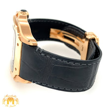 Load image into Gallery viewer, 18k Rose Gold 40mm Cartier Santos Watch with Gray Leather Band