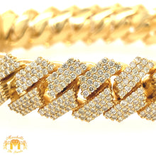 Load image into Gallery viewer, 14k Gold 16.7mm Diamond Edge Cuban Link Bracelet (VS/SI clarity diamonds)
