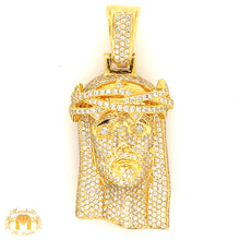 Load image into Gallery viewer, 14k Gold Solid Jesus Diamond Pendant (choose your color)