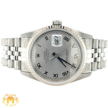 Load image into Gallery viewer, 36mm Rolex Datejust Watch with Stainless Steel Jubilee Bracelet (quick-set, silver dial with Roman numerals)