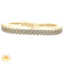 Load image into Gallery viewer, Diamond Solid Gold 8mm Diamond Edge Miami Cuban Link Bracelet (pick a color)