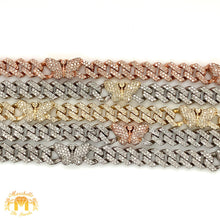 Load image into Gallery viewer, Gold and Diamond 7MM Miami Cuban Buterfly Chain (solid, banana clasp, pick gold color)