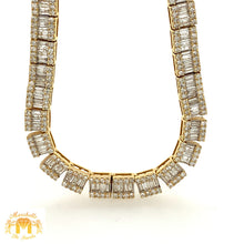 Load image into Gallery viewer, Gold 5mm Strip Chain with round and baguette diamonds(VS/SI clarity)