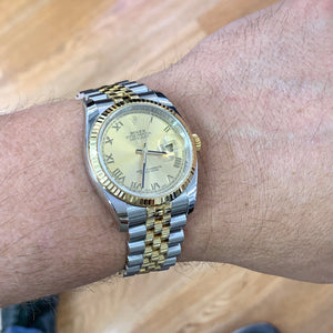 36mm Rolex Datejust Watch with Two-tone Jubilee Bracelet (hidden clasp)