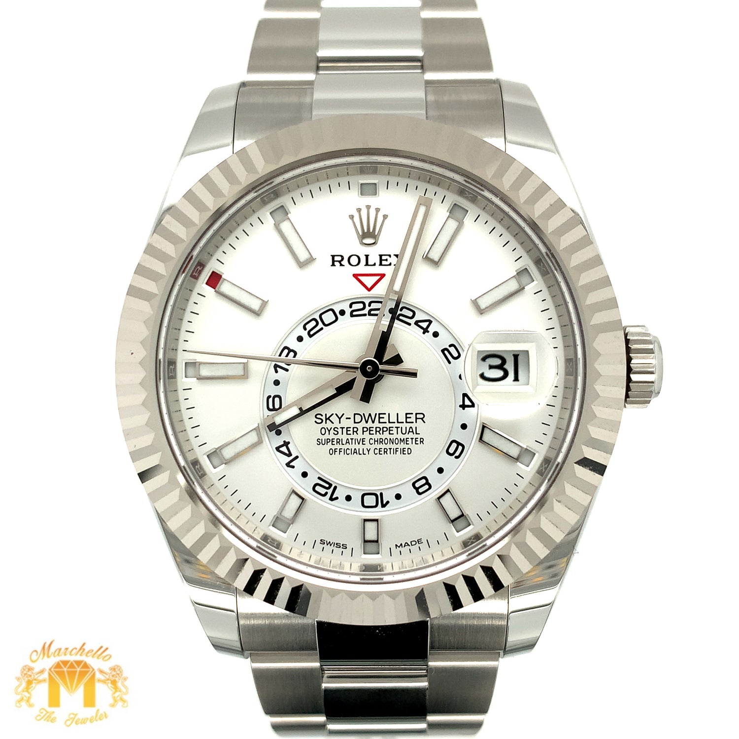 42mm Rolex Sky-dweller Watch with Stainless Steel Oyster Bracelet (year 2022, Rolex papers)
