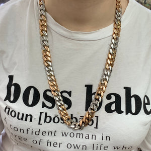 14mm 14k Two-tone Solid Gold Miami Cuban Link Chain