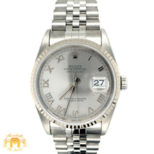 Load image into Gallery viewer, 36mm Rolex Datejust Watch with Stainless Steel Jubilee Bracelet (quick-set, silver dial with Roman numerals)