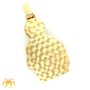 14k Gold 3D Virgin Mary Diamond Pendant