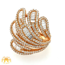 Load image into Gallery viewer, VVS/vs high clarity diamonds set in a 18k Rose Gold Ladies&#39; Feathers Ring (VVS diamonds)