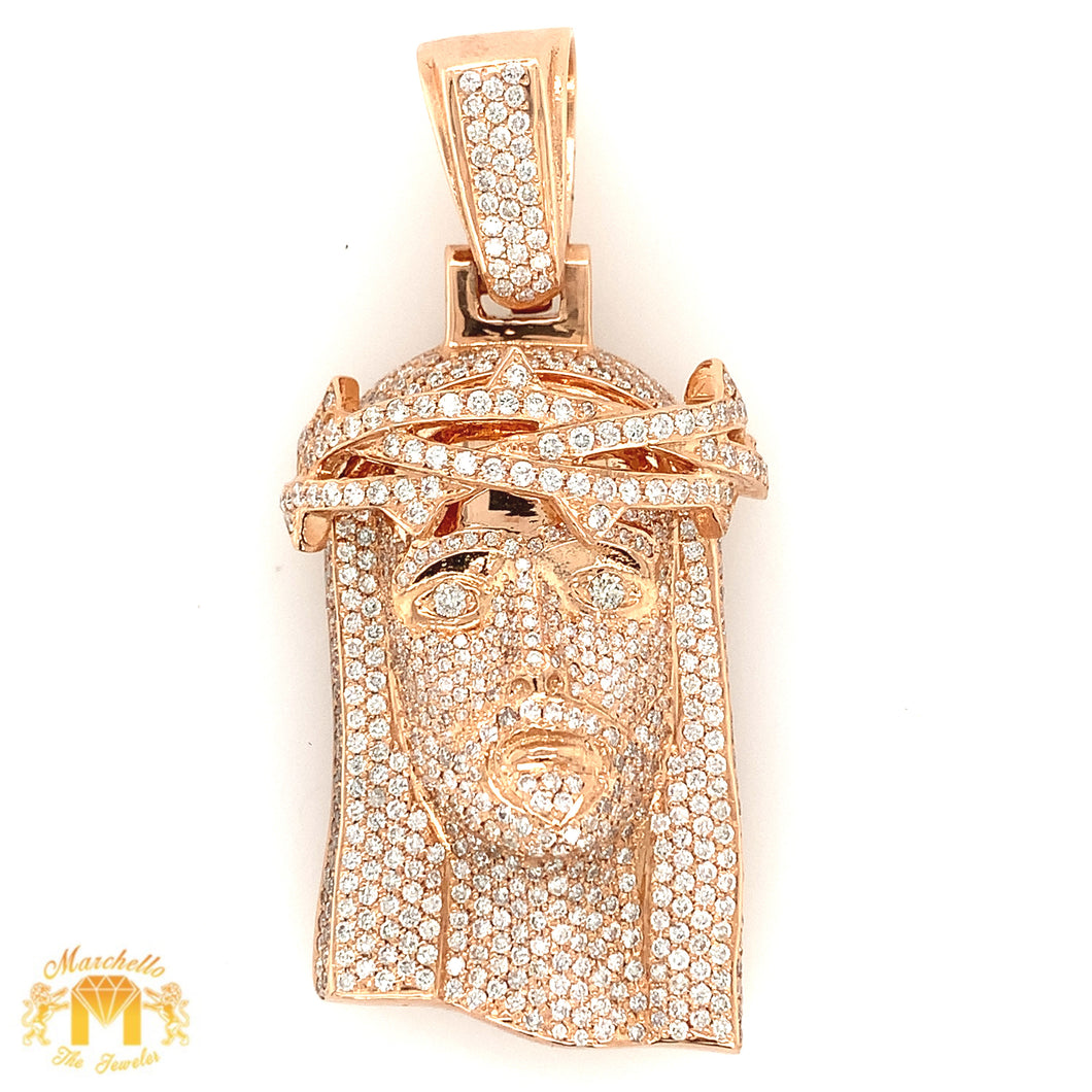 14k Gold Solid Jesus Diamond Pendant (choose your color)