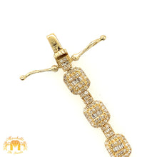 Load image into Gallery viewer, 14k Gold Fancy Squares Link Diamond Bracelet (pick a color)