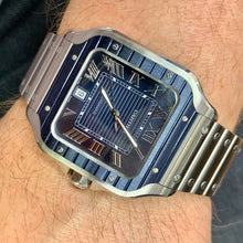 Load image into Gallery viewer, 40mm Stainless Steel Santos de Cartier Watch (year: 2023, blue striated dial)